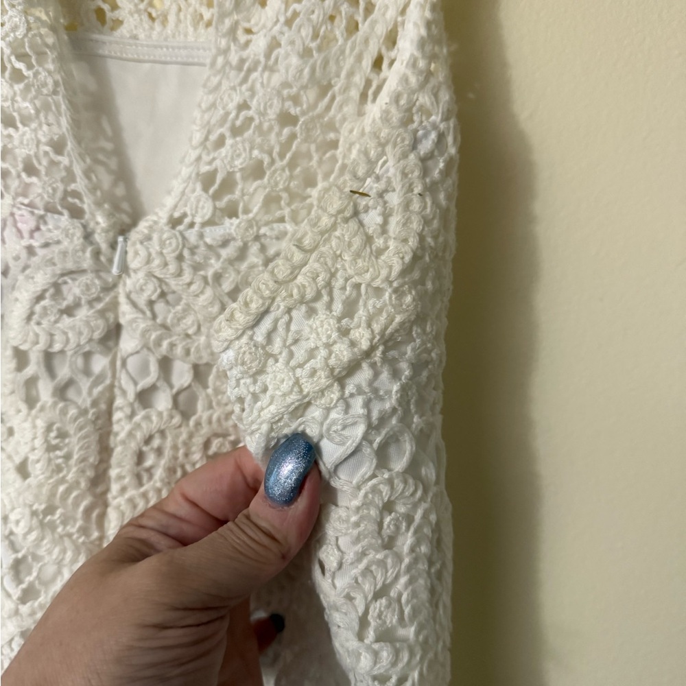 Lilly Pulitzer Jaimie Crochet Shift Dress, color resort white, size L - Picture 15 of 16